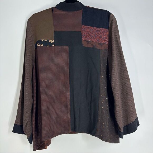 DONNA JESSICA Vintage Art to Wear Patchwork Lagenlook Cardigan Sz 1 S/M - Picture 4 of 6